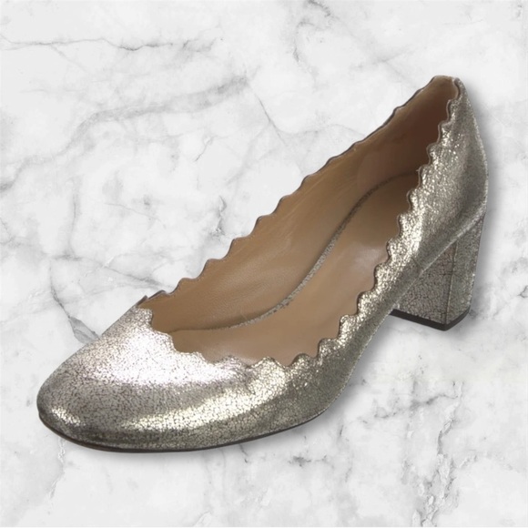 Chloe leather scalloped accent pumps sz 36 mint condition - Picture 2 of 5